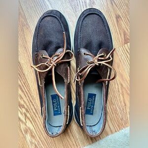 Ralph Lauren Polo Rylander boat shoes canvas/leather mens size 11.5 D